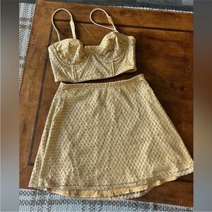 For Love and Lemons Glitter Grid Minitter Grid Mini Skirt